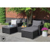 ALLIBERT MOOREA Ensemble de jardin (table, fauteuil, pouf), rotin, graphite/gris 17200418