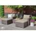 ALLIBERT MOOREA Ensemble de jardin (table, fauteuil, pouf), rotin,cappuccino/sabl 17200418