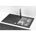 ALVEUS KARAT 10 Évier de cuisine acier / verre, 860 x 500 mm, cuve a droite, noir 1103657