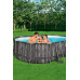 BESTWAY Power Steel Piscine hors sol ovale décor bois, 610 x 366 x 122 cm 5611R