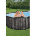 BESTWAY Power Steel Piscine hors sol ovale décor bois, 732 x 366 x 122 cm 5611T