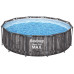 BESTWAY Steel Pro Max Piscine hors sol ronde décor bois 366 x 100 cm, 5614X