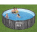 BESTWAY Steel Pro Max Piscine hors sol ronde décor bois 366 x 100 cm, 5614X