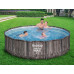 BESTWAY Steel Pro Max Piscine hors sol ronde décor bois, 427 x 107 cm 5614Z