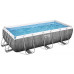 BESTWAY Power Steel Piscine hors sol rectangulaire effet rotin, 404 x 201 x 100 cm 56721