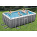 BESTWAY Power Steel Piscine hors sol rectangulaire effet rotin, 412 x 201 x 122 cm 56722