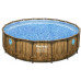 BESTWAY Power Steel Swim Vista Piscine hors sol ronde effet bois, 488 x 122 cm 56725