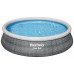 BESTWAY Fast Set Piscine hors sol motif rotin gris, 457 x 107 cm, avec pompe 57372