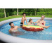 BESTWAY Fast Set Piscine hors sol motif rotin gris, 396 x 84 cm, avec pompe 57376