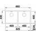 BLANCO Andante 400/400-U Évier 86,5 x 44 cm, Inox satiné 522987
