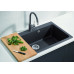 BLANCO Mida-S SILGRANIT-look Mitigeur d'évier avec bec extractible, noir / chrome 526146