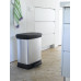 CURVER DECO BIN DUO 18L+10L Poubelle a pédale 29 x 39 x 50,5 cm argenté/noir 02165-582