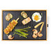 DOMO Bamboo Style Gril de table électrique Plancha (42x28cm/1800W) DO9271G