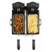 DOMO Friteuse 2 x 3l, 3500W, Acier inoxydable/Noir DO560FR