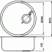 NOVASERVIS Évier rond, diametre 430 mm, avec trop-plein, inox DR43