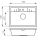 FERRO MEZZO II Évier en granit 580x480mm, gris DRGM1/48/58GA