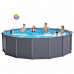 INTEX Piscine Graphite Panel Pool™ 478 x 124 cm,Filtre a sable et avec echelle 28382GN