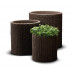 KETER SMALL CYLINDER Pot, 28 x 28 x 28,3 cm, rotin, marron 17197833