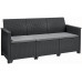 KETER ELODIE Ensemble de jardin 3 places avec table de rangement, graphite/gris 1721205