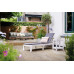 KETER MALLORCA Chaise longue avec coussin, 187,5 x 58 x 29 cm, blanc/gris 17213628