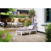 KETER MALLORCA Chaise longue avec coussin, 187,5 x 58 x 29 cm, blanc/gris 17213628