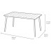 KETER METALEA Table de jardin, 146 x 87 x 75 cm, imitation métal bronze 17209811
