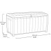 KETER NOVEL 340L Coffre de rangement 124 x 55 x 62,5 cm, gris/noir 17197948