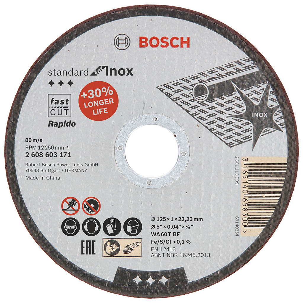 BOSCH 5 Disques à tronçonner 76 mm Expert for Inox - 2608601520