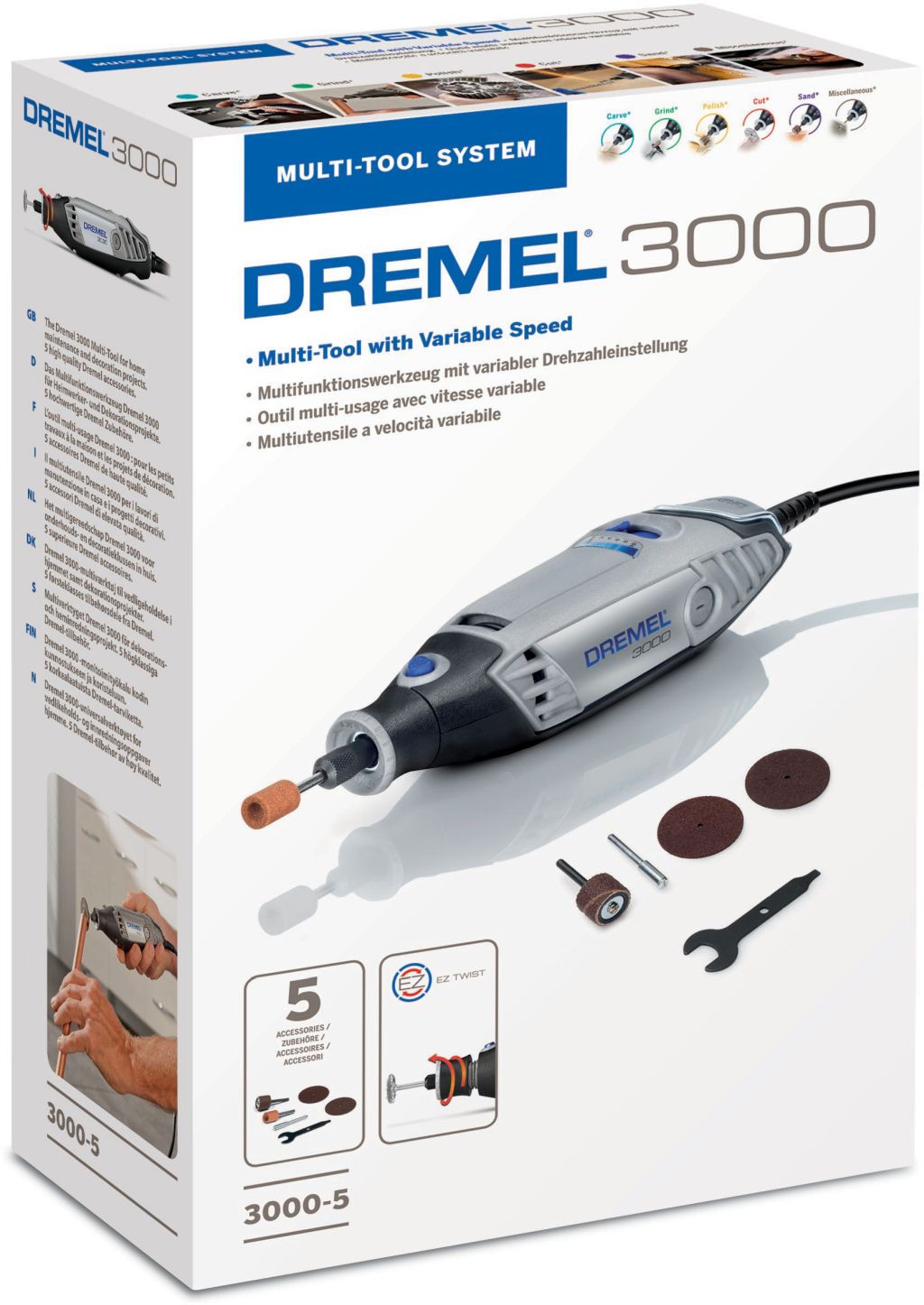 DREMEL F0138260JF Kit de 65 accessoires et 5 embouts avec le